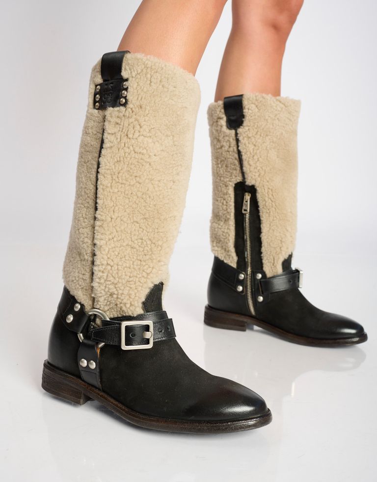 נעלי נשים - A.S. 98 - מגפיים עם פרווה ISOLA - שחור3