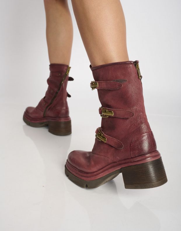 נעלי נשים - A.S. 98 - מגפיים עם רצועות EASY - בורדו