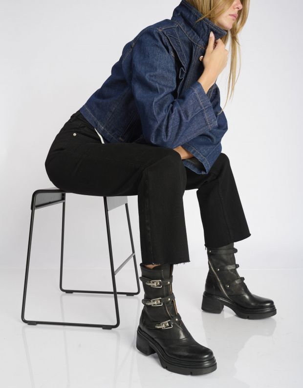 נעלי נשים - A.S. 98 - מגפיים עם רצועות EASY - שחור