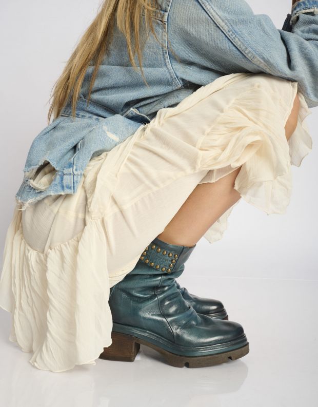 נעלי נשים - A.S. 98 - מגפיים עם ניטים EASY - כחול