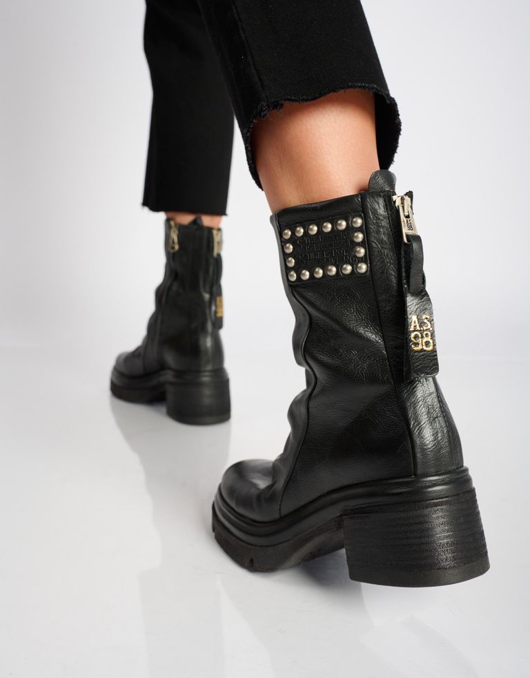 נעלי נשים - A.S. 98 - מגפיים עם ניטים EASY - שחור4