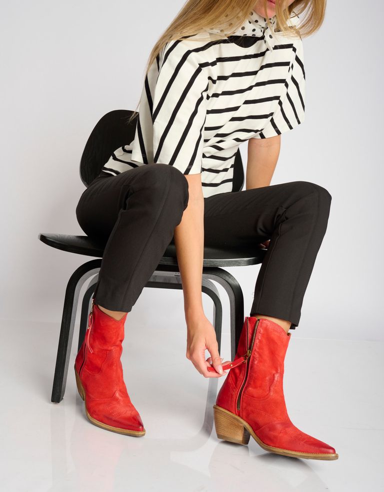 נעלי נשים - A.S. 98 - מגפוני נובוק COUNTRY - אדום3