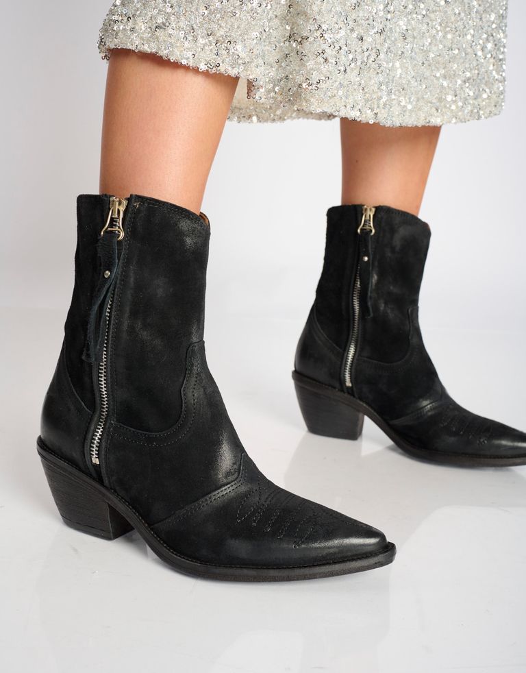 נעלי נשים - A.S. 98 - מגפוני נובוק COUNTRY - שחור4