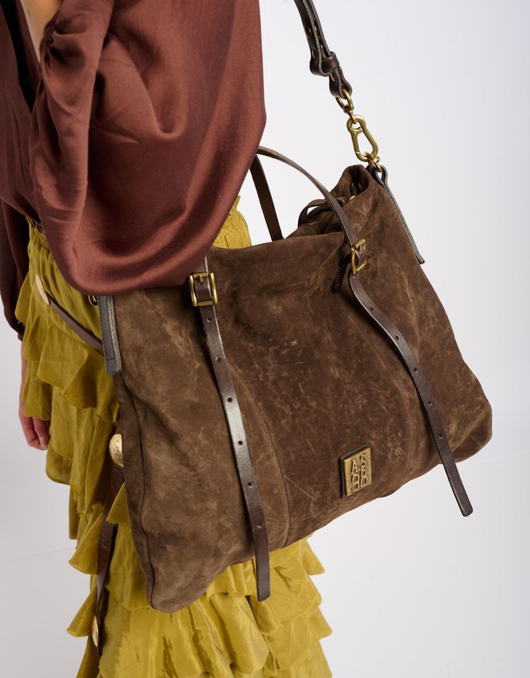 נעלי נשים - A.S. 98 - תיק צד מעור CIANNA - חום כהה