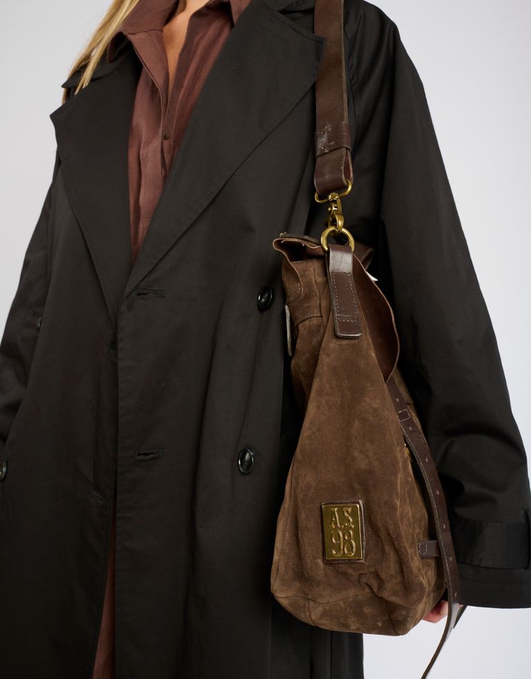 נעלי נשים - A.S. 98 - תיק צד מזמש  CAMILLA - חום כהה4