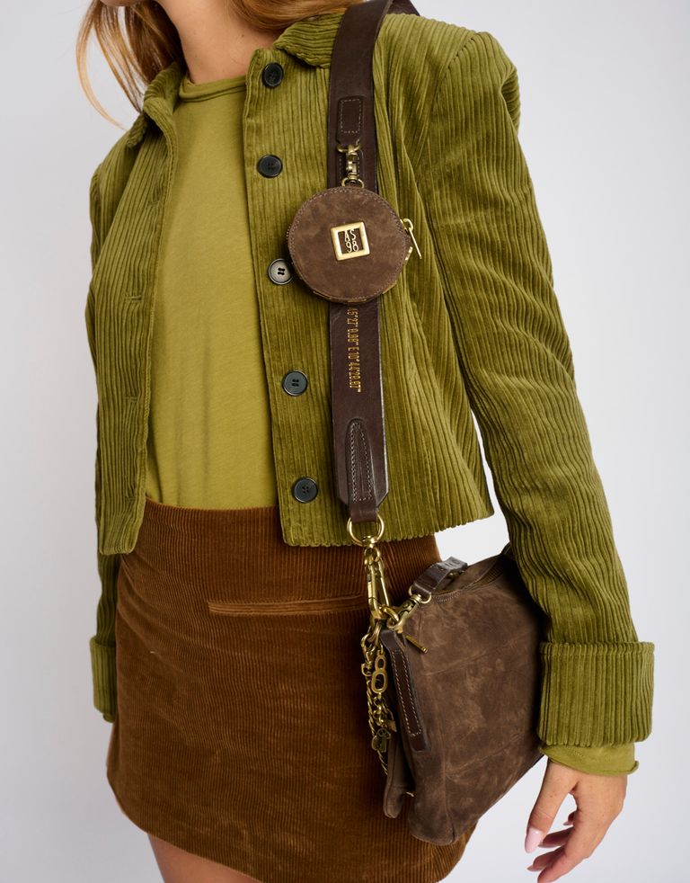 נעלי נשים - A.S. 98 - תיק זמש עם נרתיק MONA - חום כהה