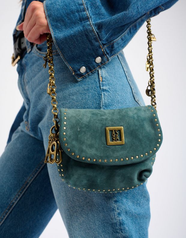 נעלי נשים - A.S. 98 - MAGGIA תיק ארנק קטן מזמש - פטרול