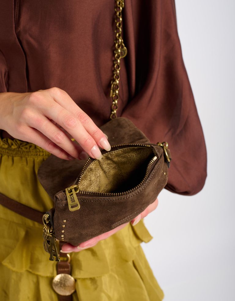 נעלי נשים - A.S. 98 - MAGGIA תיק ארנק קטן מזמש - חום כהה2