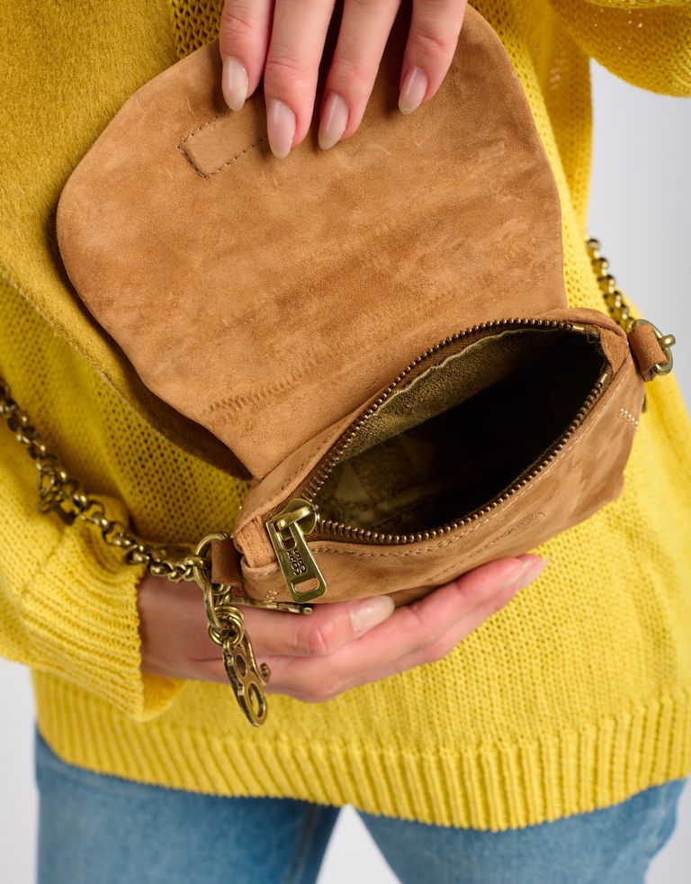 נעלי נשים - A.S. 98 - MAGGIA תיק ארנק קטן מזמש - קאמל3