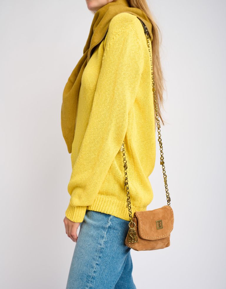 נעלי נשים - A.S. 98 - MAGGIA תיק ארנק קטן מזמש - קאמל4