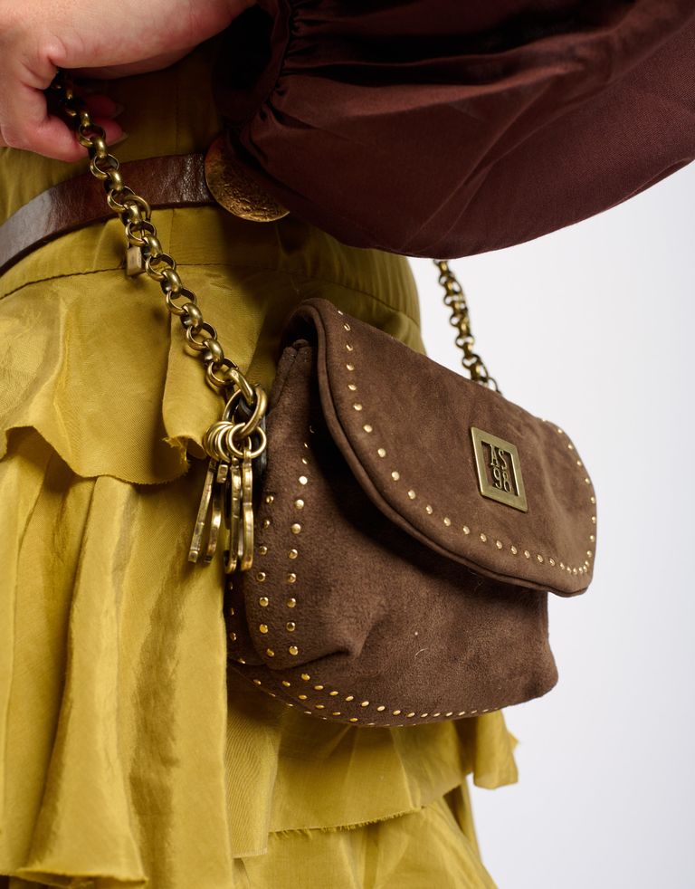 נעלי נשים - A.S. 98 - MAGGIA תיק ארנק קטן מזמש - חום כהה4