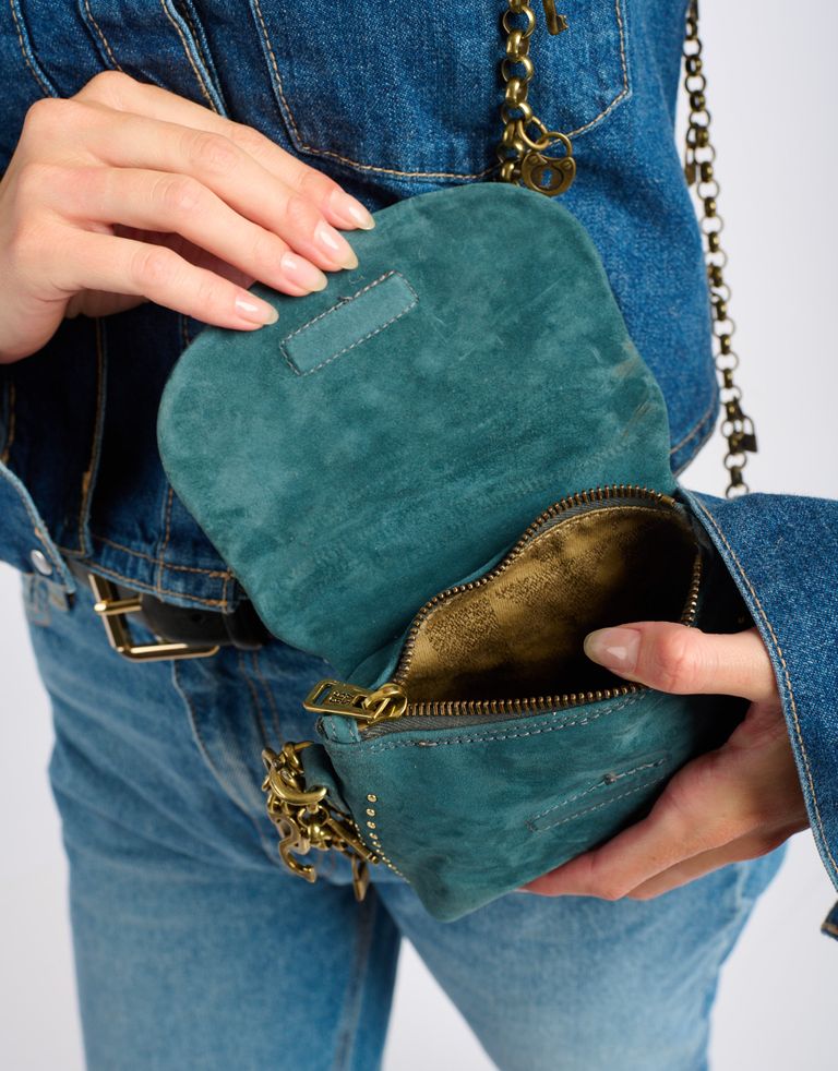 נעלי נשים - A.S. 98 - MAGGIA תיק ארנק קטן מזמש - פטרול4