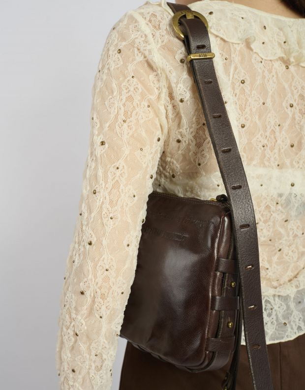 נעלי נשים - A.S. 98 - תיק צד מעור DONNA - חום כהה