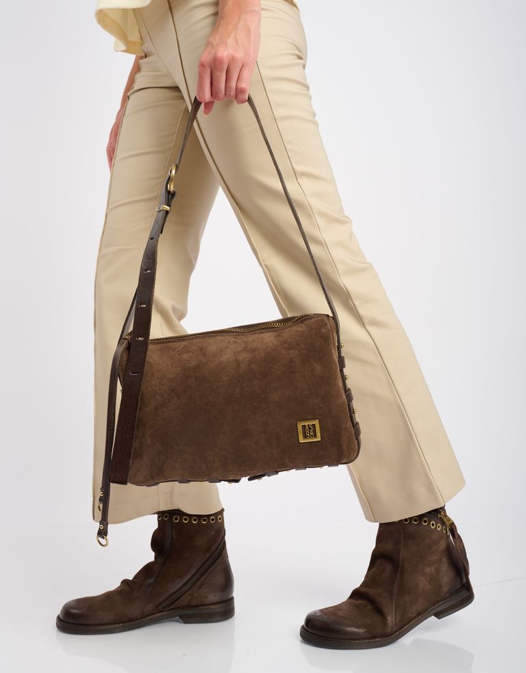 נעלי נשים - A.S. 98 - תיק צד מזמש DONNA - חום כהה2