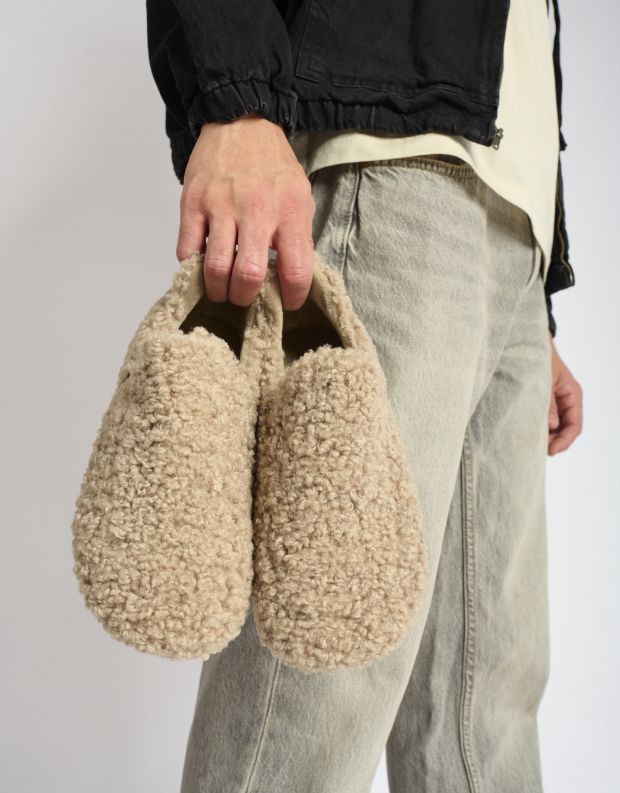 נעלי גברים - Verbenas - נעלי בית EKKO CURLY - חום בהיר