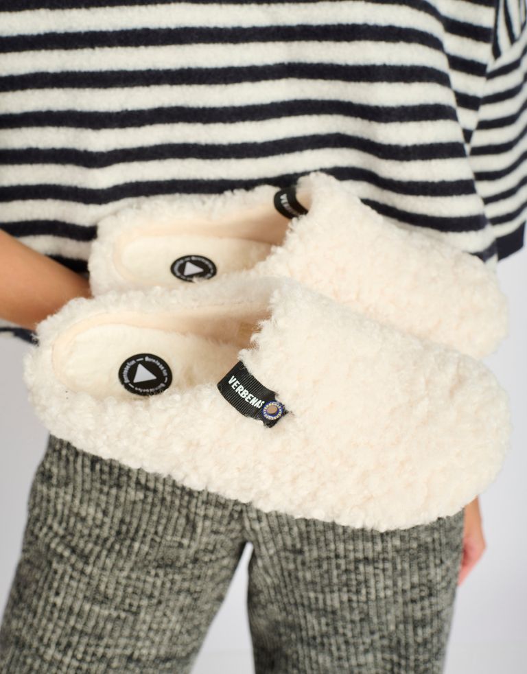 נעלי נשים - Verbenas - נעלי בית YORK CURLY - לבן