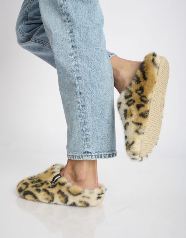 נעלי נשים - Verbenas - נעלי בית מנומרות YORK FUR - קאמל