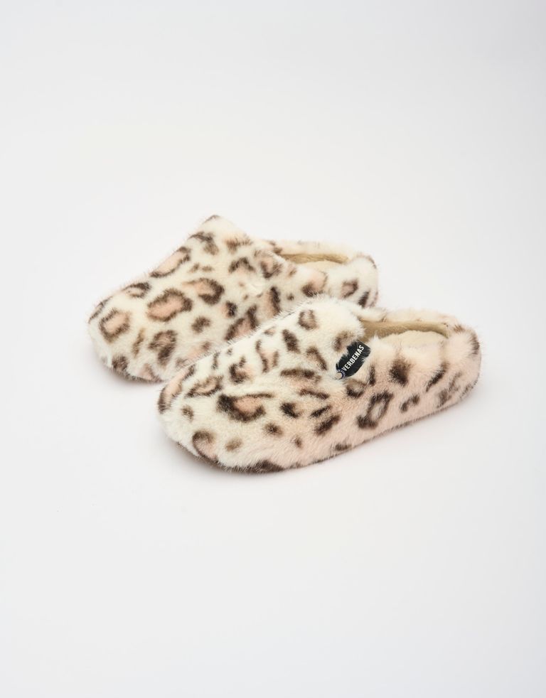 נעלי נשים - Verbenas - נעלי בית מנומרות YORK FUR - ורוד2