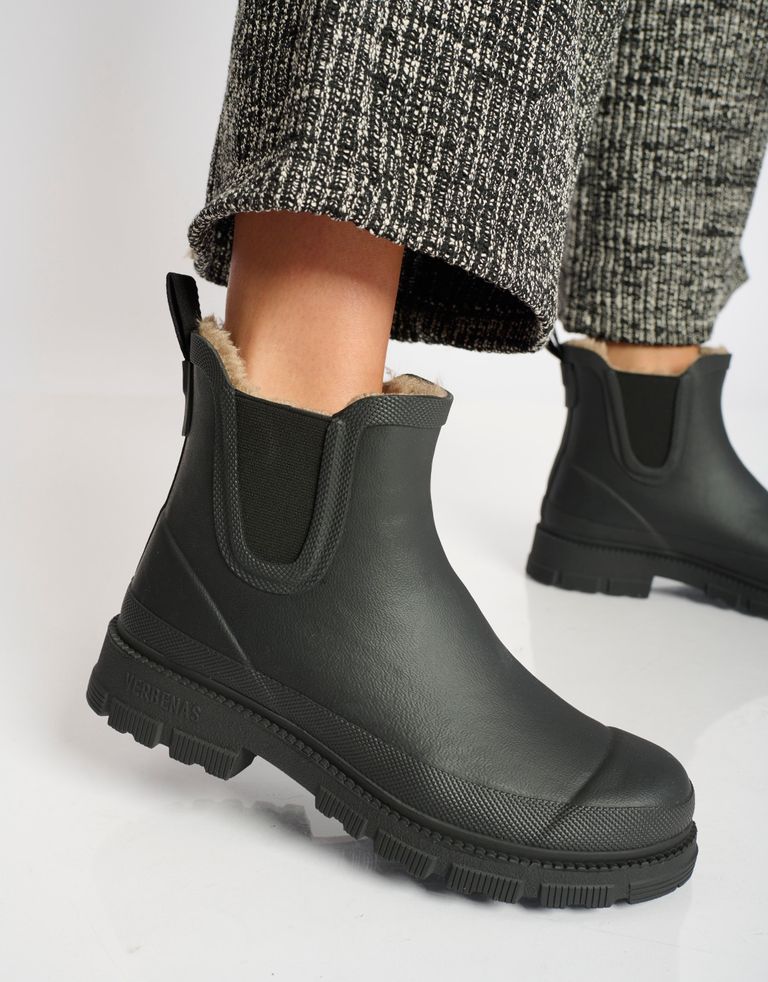 נעלי נשים - Verbenas - מגפוני גומי עם פרווה LUA - שחור3