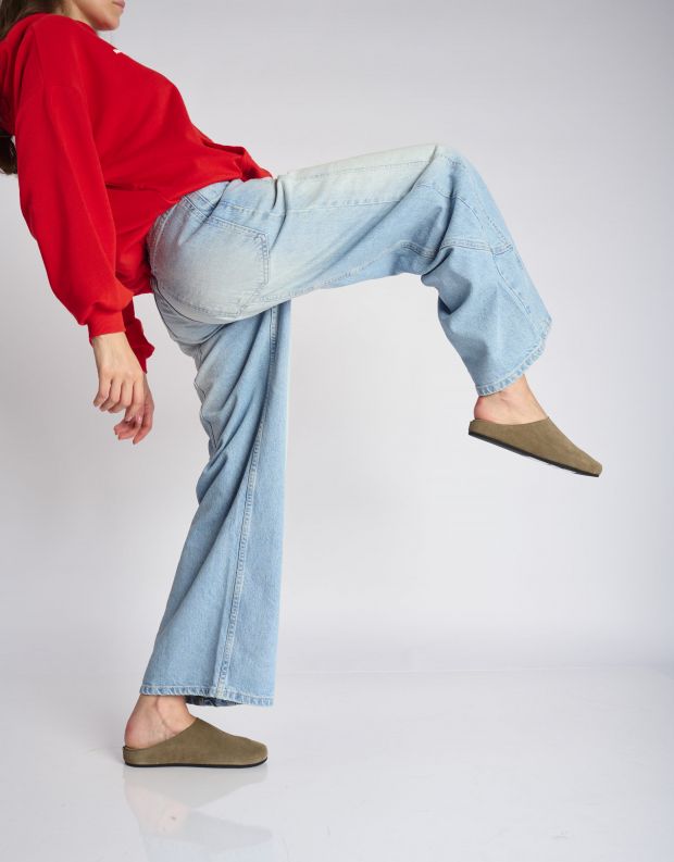 נעלי נשים - Jeffrey Campbell - כפכפי זמש CONTENT - אפור חום