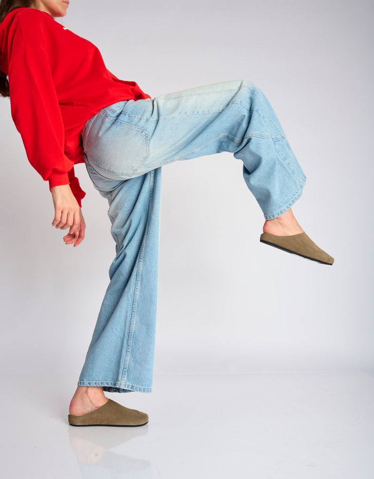 נעלי נשים - Jeffrey Campbell - כפכפי זמש CONTENT - אפור חום