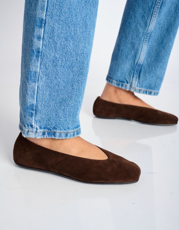 נעלי נשים - Jeffrey Campbell - נעלי סירה שטוחות FATHOM - חום