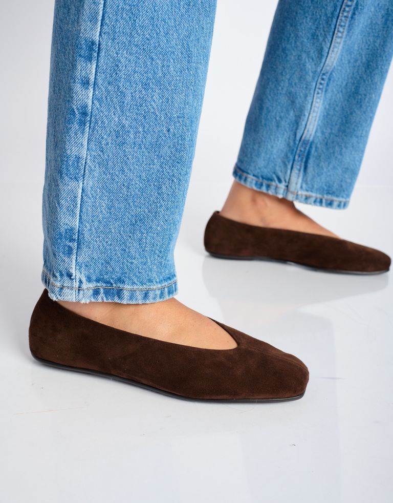 נעלי נשים - Jeffrey Campbell - נעלי סירה שטוחות FATHOM - חום