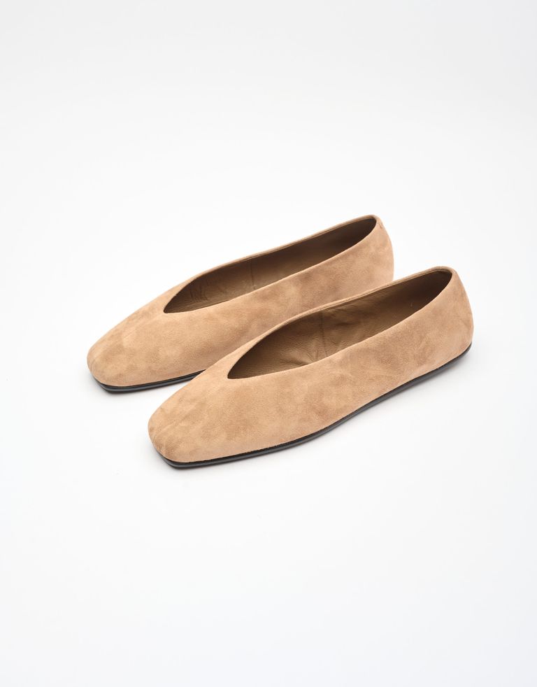 נעלי נשים - Jeffrey Campbell - נעלי סירה שטוחות FATHOM - בז'2