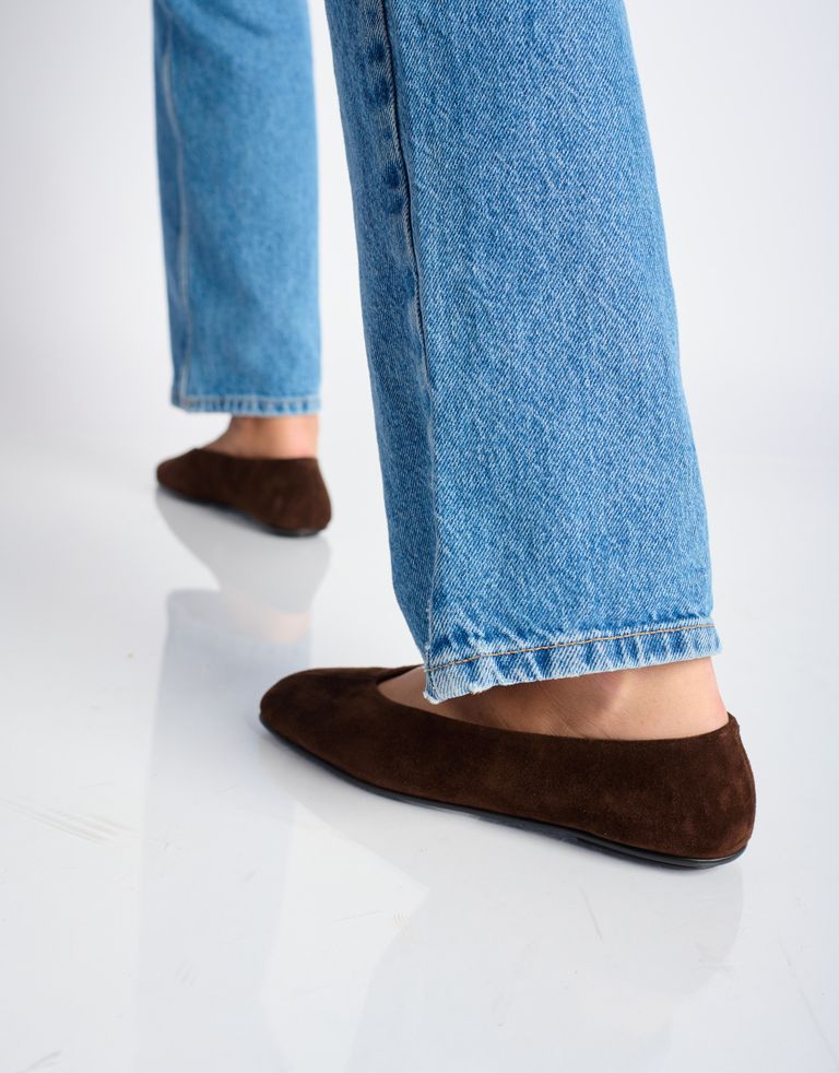 נעלי נשים - Jeffrey Campbell - נעלי סירה שטוחות FATHOM - חום3