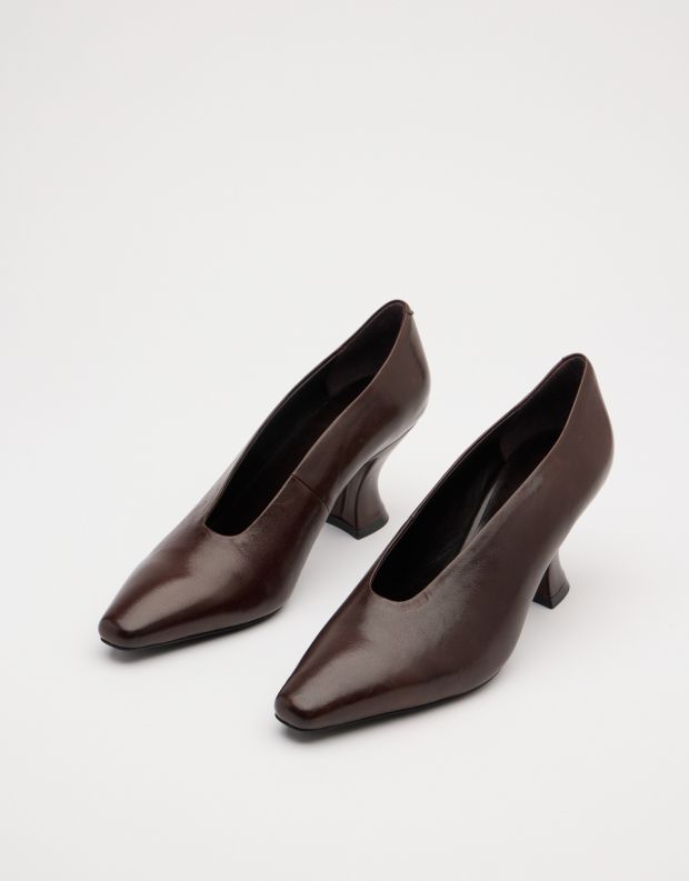 נעלי נשים - Jeffrey Campbell - נעלי סירה מעור HINTS - חום