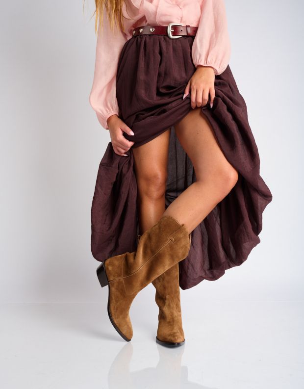 נעלי נשים - Jeffrey Campbell - מגפי בוקרים  HOMESTEAD - חום בהיר