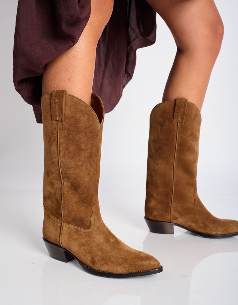 נעלי נשים - Jeffrey Campbell - מגפי בוקרים  HOMESTEAD - חום בהיר2