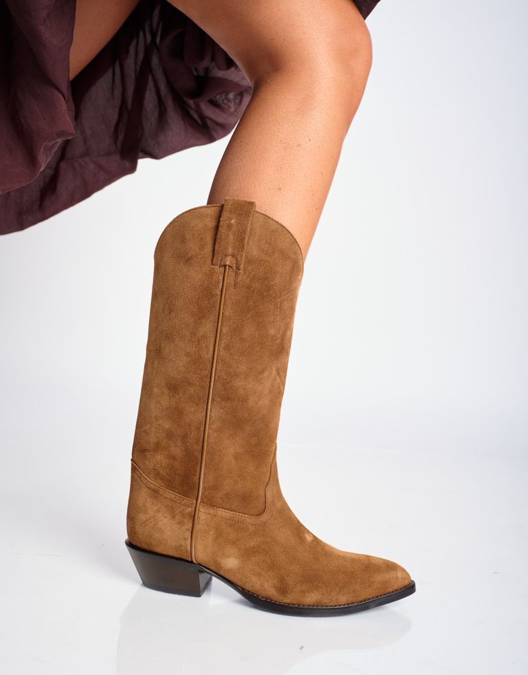 נעלי נשים - Jeffrey Campbell - מגפי בוקרים  HOMESTEAD - חום בהיר3