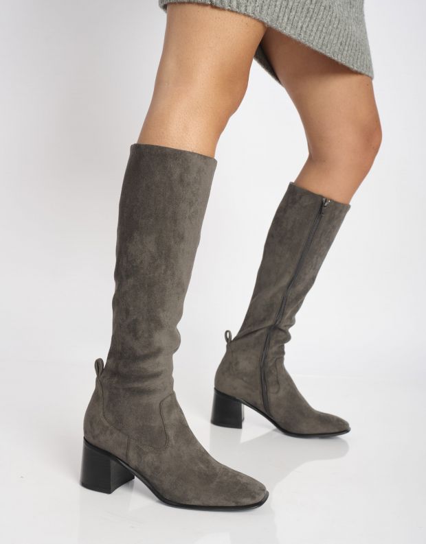 נעלי נשים - Jeffrey Campbell - מגפיים דמוי זמש JEREM-KH - אפור