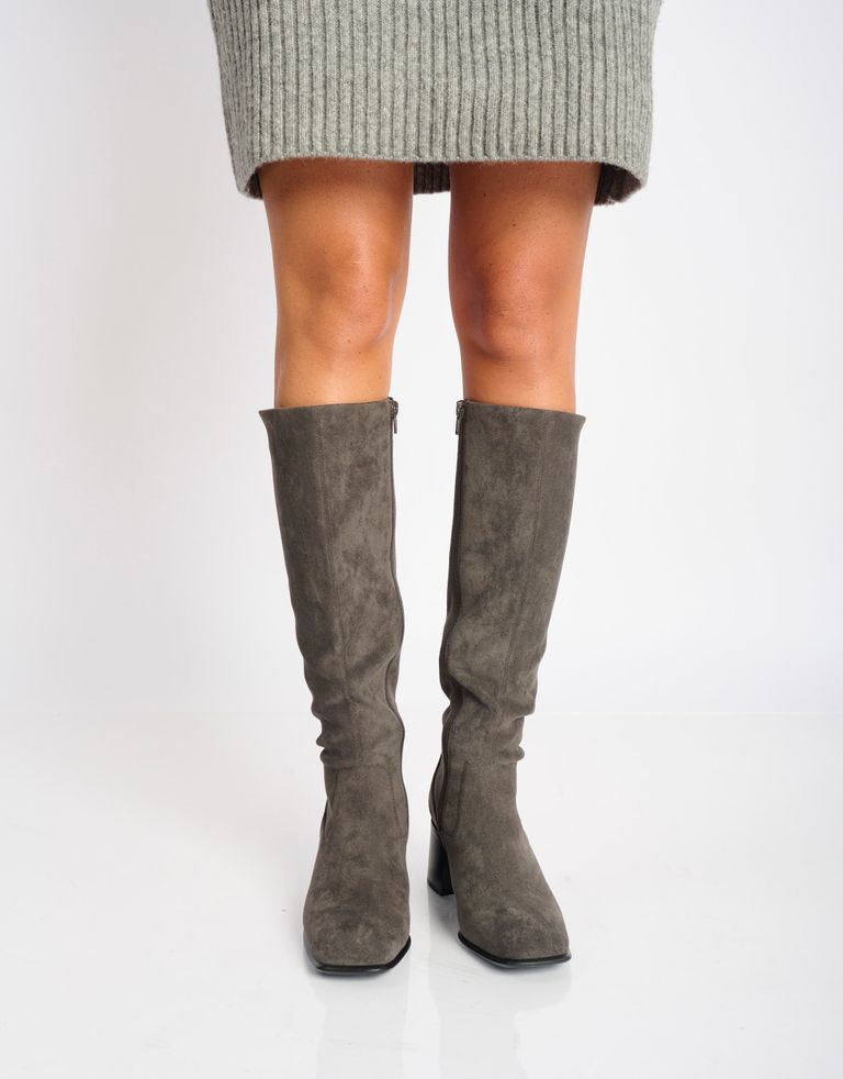 נעלי נשים - Jeffrey Campbell - מגפיים דמוי זמש JEREM-KH - אפור3