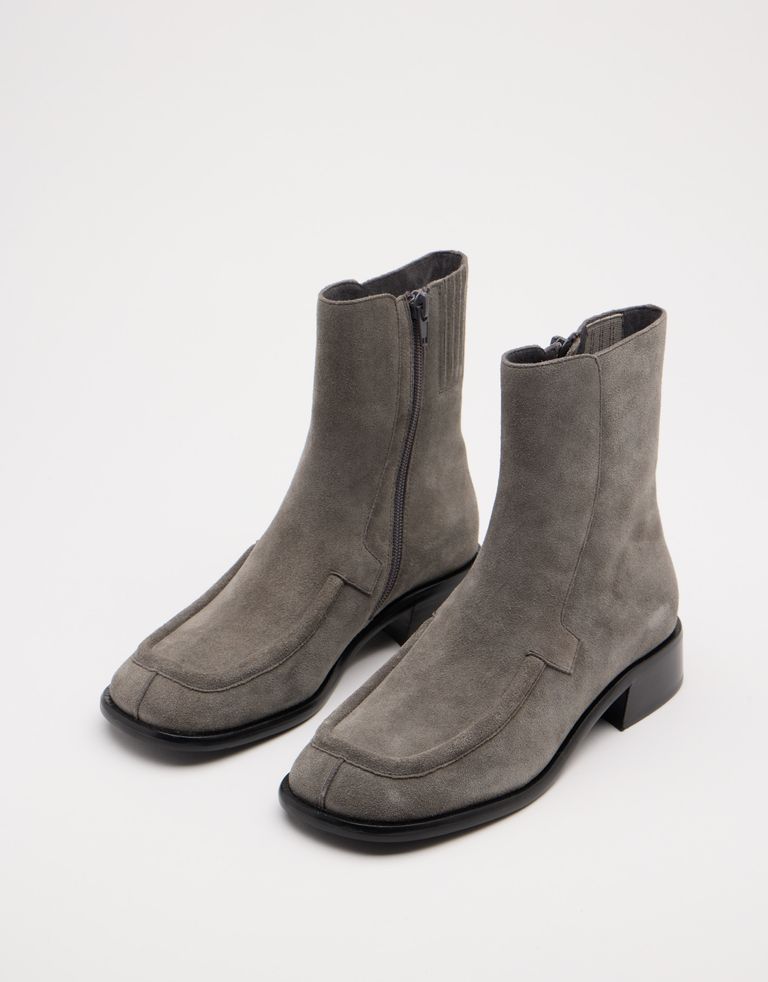 נעלי נשים - Jeffrey Campbell - מגפונים שטוחים מזמש  ODET - אפור1