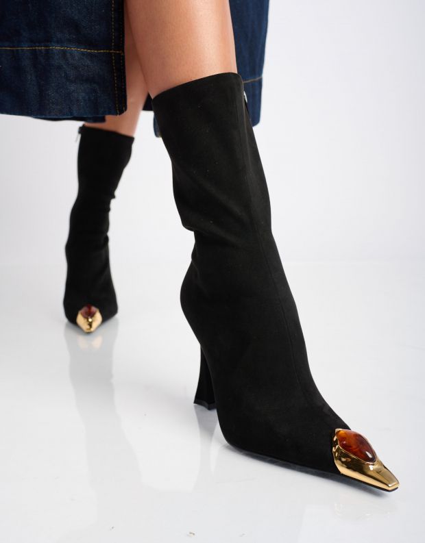 נעלי נשים - Jeffrey Campbell - מגפיים עם עקב THE STONE - שחור