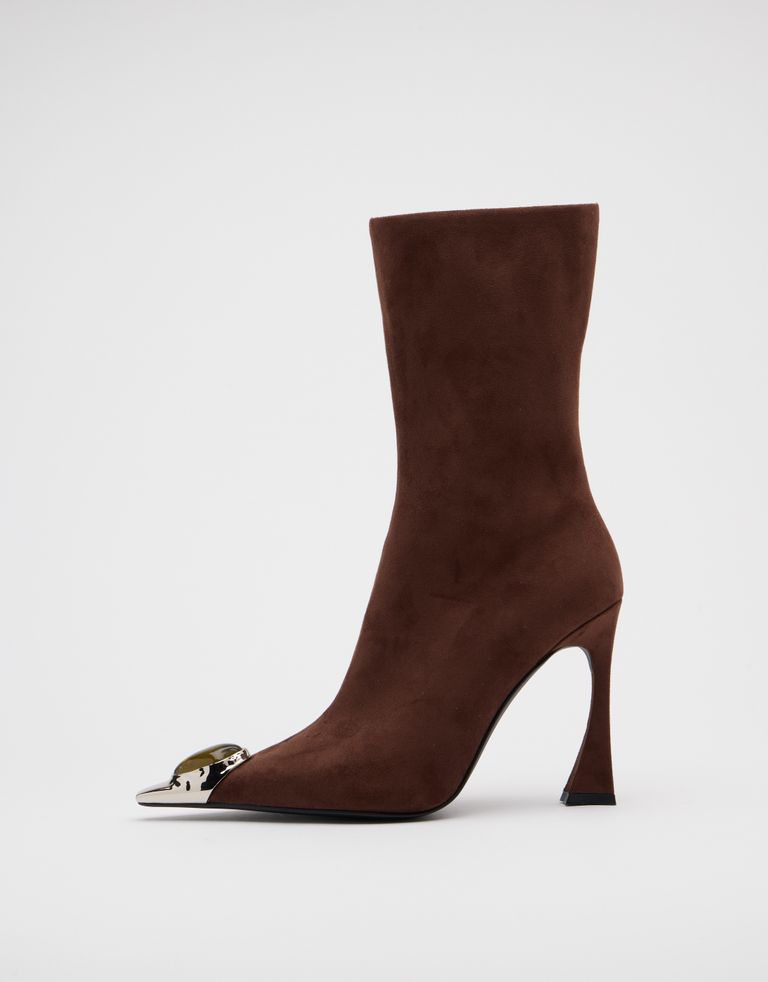 נעלי נשים - Jeffrey Campbell - מגפיים עם עקב THE STONE - חום4