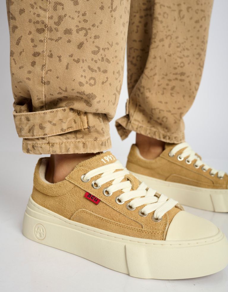 נעלי נשים - Acupuncture - סניקרס מזמש AFC - חום בהיר4