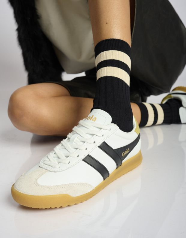 נעלי נשים - Gola - סניקרס עור TORPEDO - לבן   שחור