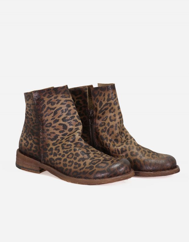 נעלי נשים - Felmini - מגפונים מנומרים GREDO - חום מנומר