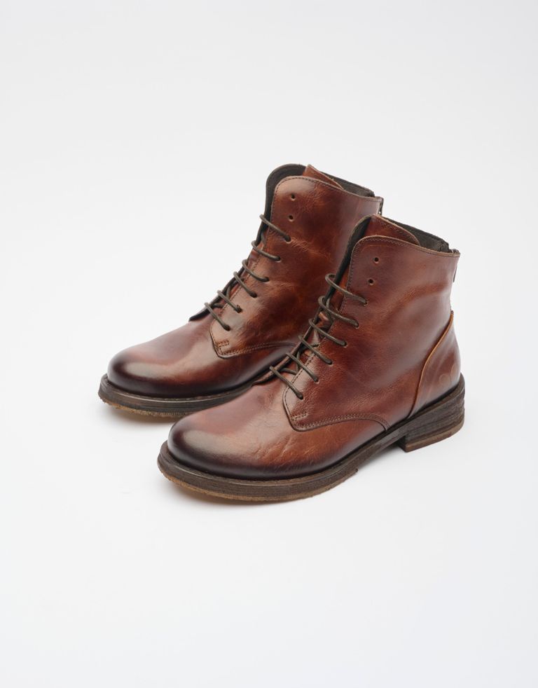 נעלי נשים - Felmini - מגפונים עם שרוכים COOPER - חום כהה1