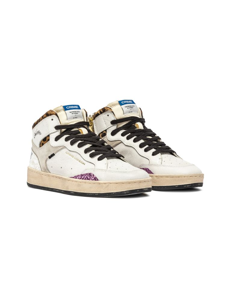 נעלי נשים - Crime London - סניקרס IGGY  גבוהות - לבן2