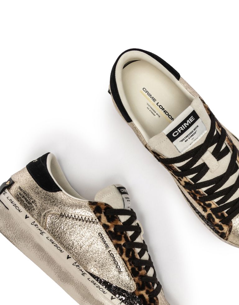 נעלי נשים - Crime London - סניקרס AGNES פלטפורמה - זהב3