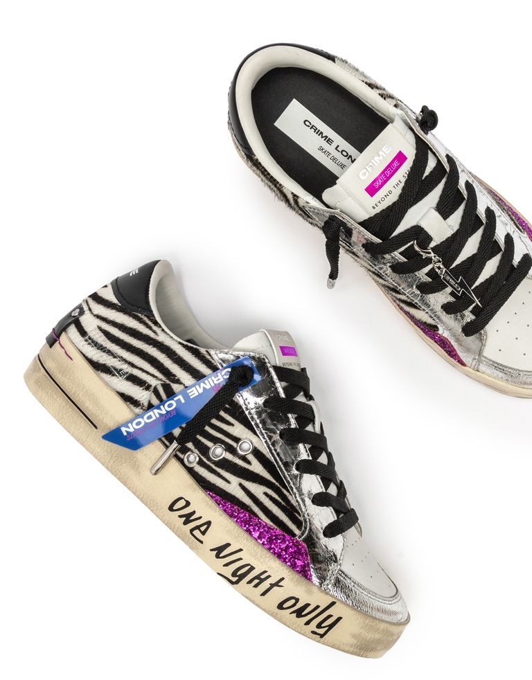 נעלי נשים - Crime London - סניקרס FREYA - זברה3