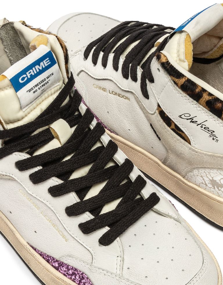 נעלי נשים - Crime London - סניקרס IGGY  גבוהות - לבן4