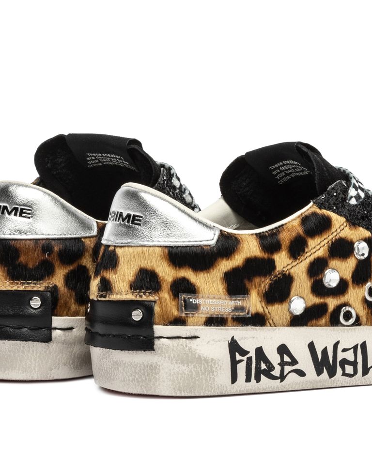 נעלי נשים - Crime London - סניקרס AGNES - שחור מנומר4