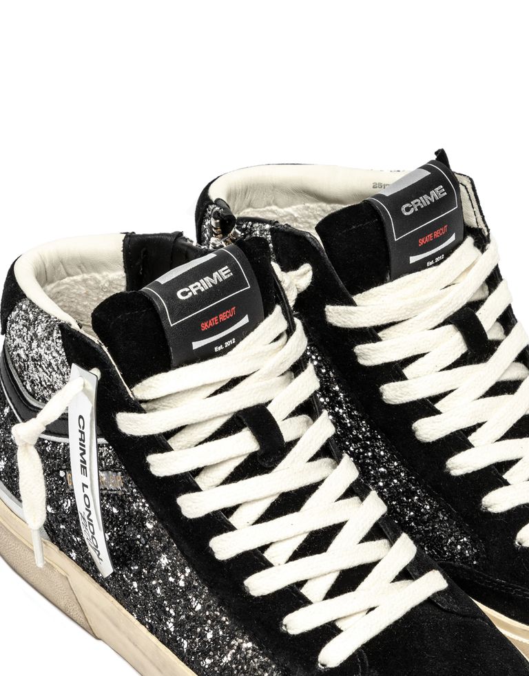 נעלי נשים - Crime London - סניקרס גבוהות JONAS - שחור נצנצים4