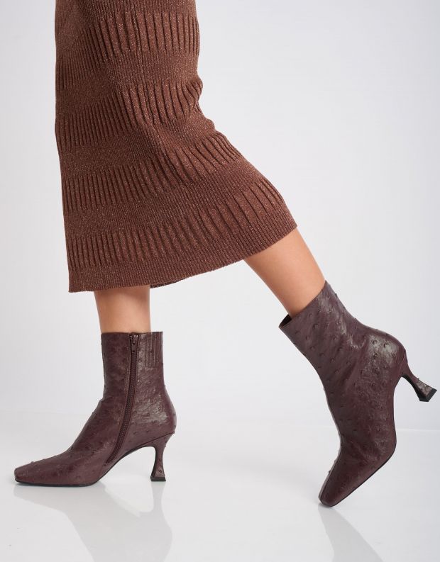 נעלי נשים - Jeffrey Campbell - מגפונים  CHEKMATE נקודות - בורדו