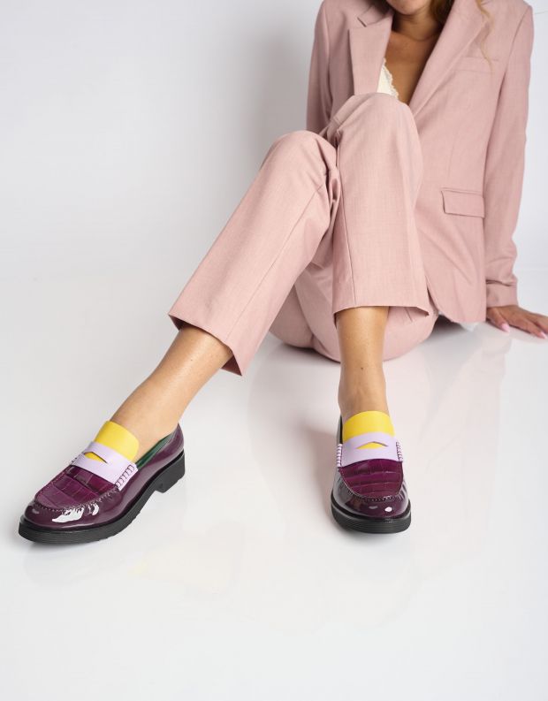 נעלי נשים - Jeffrey Campbell - מוקסינים  LENNA - סגול   צהוב